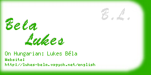 bela lukes business card